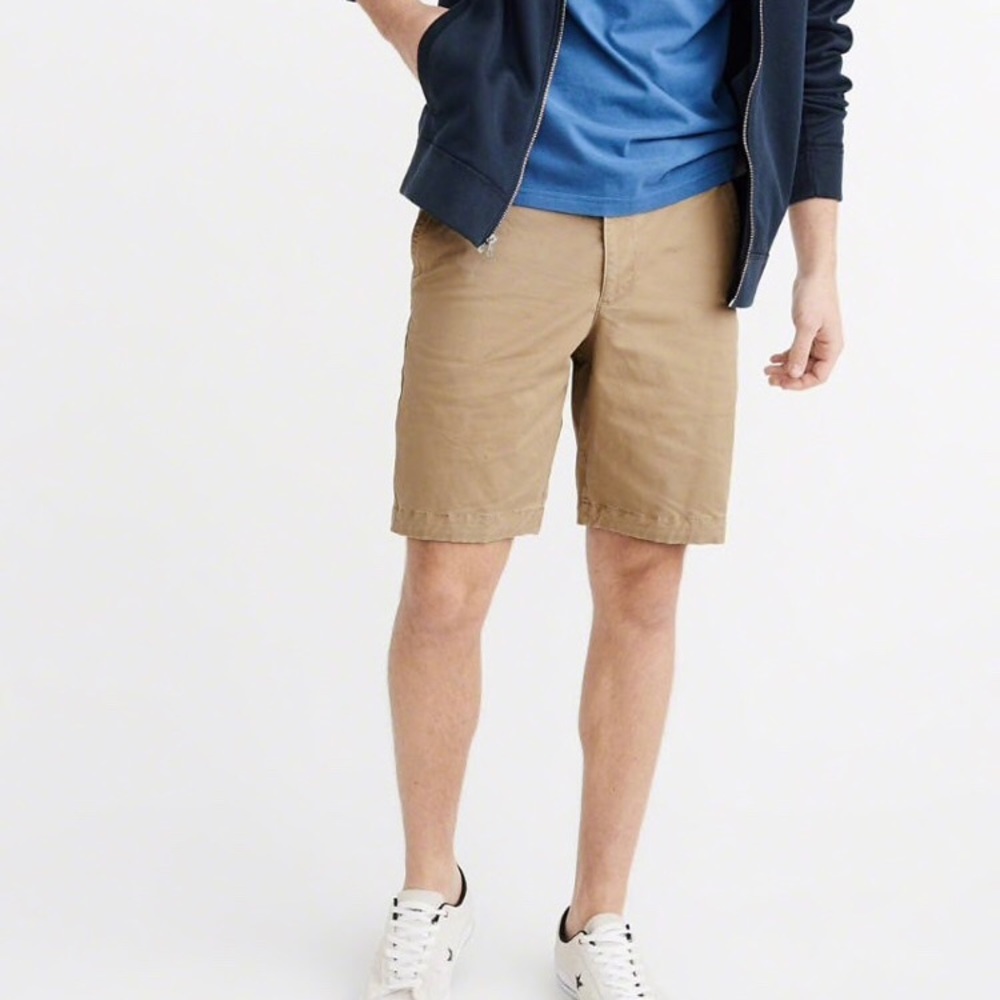 KHAKI PLAINFRONT SHORTS